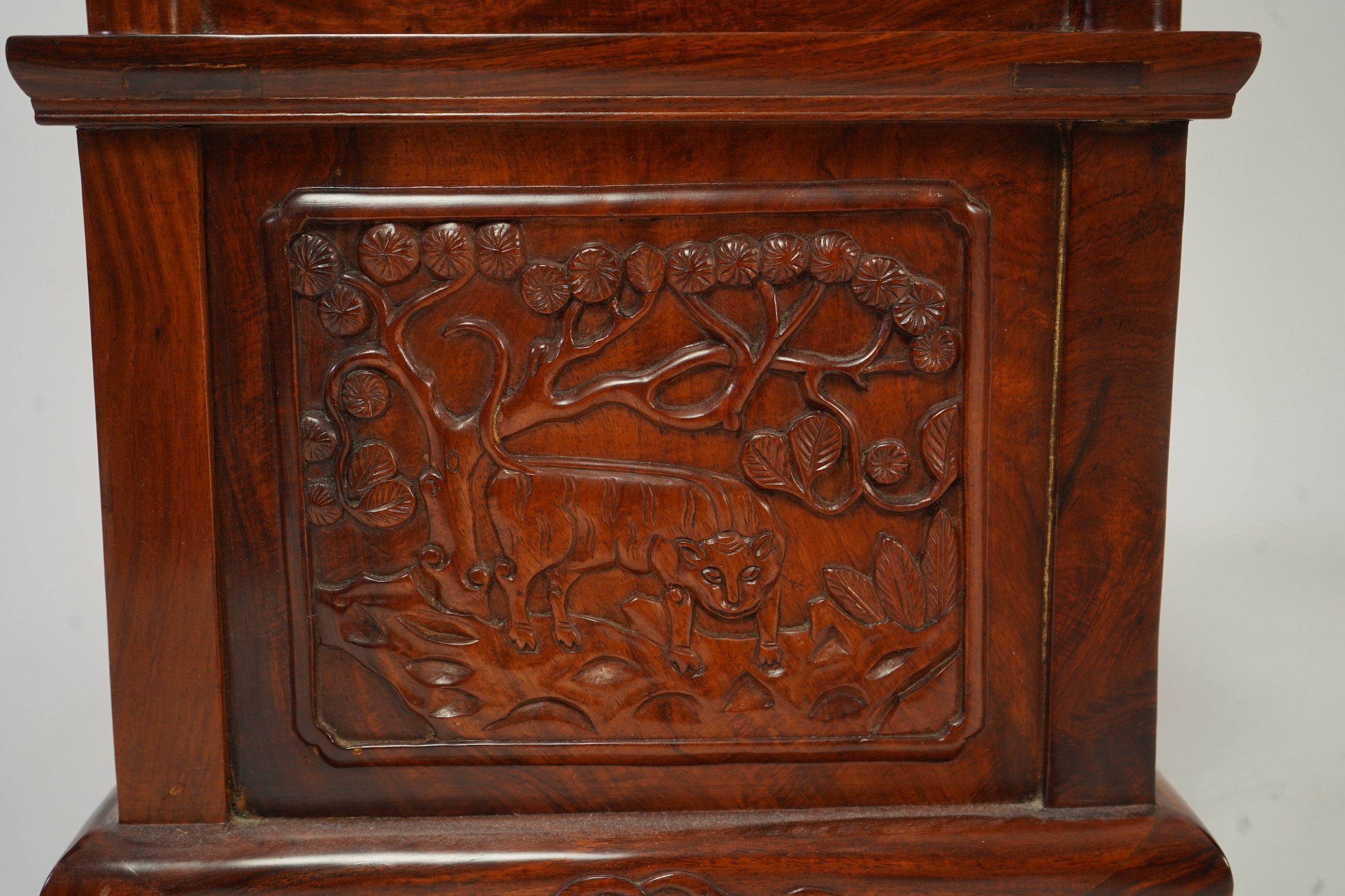 A Chinese huanghuali throne-shaped dressing cabinet, 20th century